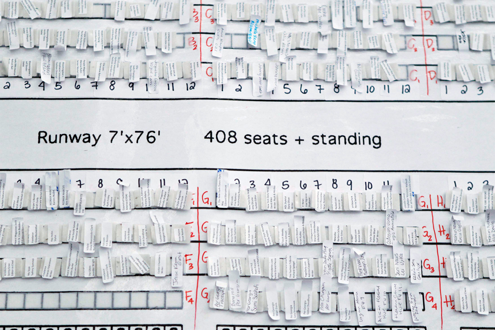 Fashion Show Seating Chart Template